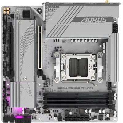 Материнская плата Gigabyte B650M AORUS ELITE AX ICE Socket AM5 AMD B650 4xDDR5 mATX AC`97 8ch(7.1) 2.5Gg RAID+HDMI+DP Материнская плата Gigabyte B650M AORUS ELITE AX ICE Socket AM5 AMD B650 4xDDR5 mATX AC`97 8ch(7.1) 2.5Gg RAID+HDMI+DP