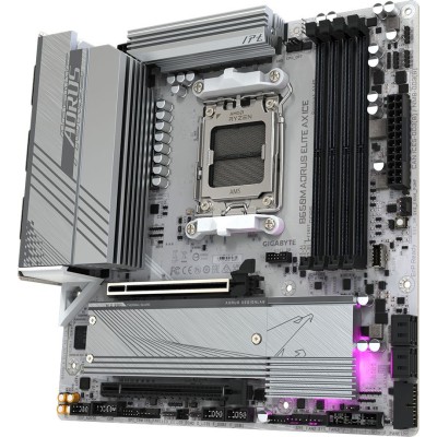 Материнская плата Gigabyte B650M AORUS ELITE AX ICE Socket AM5 AMD B650 4xDDR5 mATX AC`97 8ch(7.1) 2.5Gg RAID+HDMI+DP Материнская плата Gigabyte B650M AORUS ELITE AX ICE Socket AM5 AMD B650 4xDDR5 mATX AC`97 8ch(7.1) 2.5Gg RAID+HDMI+DP