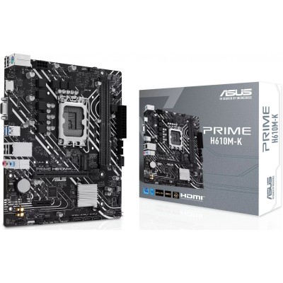 Материнская плата Asus PRIME H610M-K Soc-1700 Intel H610 2xDDR5 mATX AC`97 8ch(7.1) GbLAN+VGA+HDMI Материнская плата Asus PRIME H610M-K Soc-1700 Intel H610 2xDDR5 mATX AC`97 8ch(7.1) GbLAN+VGA+HDMI