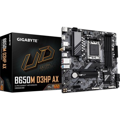 Материнская плата Gigabyte B650M D3HP AX Socket AM5 AMD B650 4xDDR5 mATX AC`97 8ch(7.1) 2.5Gg RAID+HDMI+DP Материнская плата Gigabyte B650M D3HP AX Socket AM5 AMD B650 4xDDR5 mATX AC`97 8ch(7.1) 2.5Gg RAID+HDMI+DP