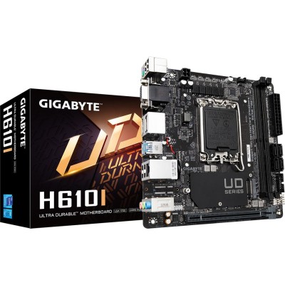 Материнская плата Gigabyte H610I Soc-1700 Intel H610 2xDDR5 mini-ITX AC`97 8ch(7.1) GbLAN+VGA+HDMI+DP Материнская плата Gigabyte H610I Soc-1700 Intel H610 2xDDR5 mini-ITX AC`97 8ch(7.1) GbLAN+VGA+HDMI+DP