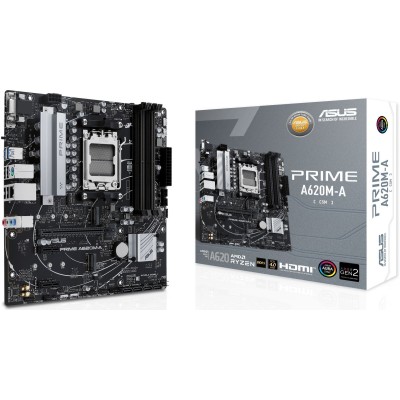 Материнская плата Asus PRIME A620M-A-CSM Socket AM5 AMD A620 4xDDR5 mATX AC`97 8ch(7.1) GbLAN RAID+VGA+HDMI+DP Материнская плата Asus PRIME A620M-A-CSM Socket AM5 AMD A620 4xDDR5 mATX AC`97 8ch(7.1) GbLAN RAID+VGA+HDMI+DP