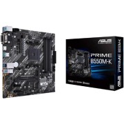 Материнская плата ASUS PRIME B550M-K (Socket AM4, mATX, 4xDDR4(128GB), VGA/DVI-D/HDMI 2.1, 1xPCIe 4.0x16/2xPCIe 3.0, 1xLAN, 4xSATA 6Gb/s, 2xM.2, 6xUSB 3.2, 1xPS/2)