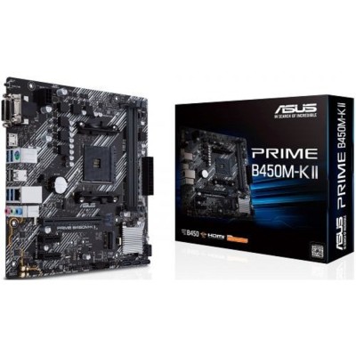 Материнская плата ASUS PRIME B450M-K II (Socket AM4, mATX, 2xDDR4(64GB), VGA/DVI-D/HDMI 2.0, 1xPCIe 3.0x16/2xPCIe 2.0, 1xLAN, 6xSATA 6Gb/s, 1xM.2, 4xUSB 3.2, 2xUSB 2.0, 1xPS/2) Материнская плата ASUS PRIME B450M-K II (Socket AM4, mATX, 2xDDR4(64GB), VGA/DVI-D/HDMI 2.0, 1xPCIe 3.0x16/2xPCIe 2.0, 1xLAN, 6xSATA 6Gb/s, 1xM.2, 4xUSB 3.2, 2xUSB 2.0, 1xPS/2)