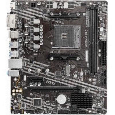 Материнская плата MSI A520M-A PRO Soc-AM4 AMD A520 2xDDR4 mATX AC`97 8ch(7.1) GbLAN RAID+DVI+HDMI Материнская плата MSI A520M-A PRO Soc-AM4 AMD A520 2xDDR4 mATX AC`97 8ch(7.1) GbLAN RAID+DVI+HDMI