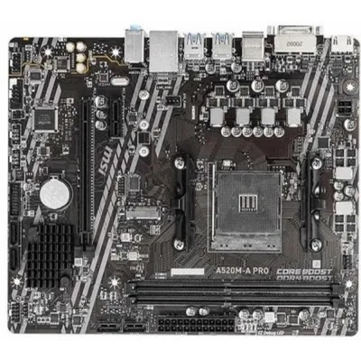Материнская плата MSI A520M-A PRO Soc-AM4 AMD A520 2xDDR4 mATX AC`97 8ch(7.1) GbLAN RAID+DVI+HDMI Материнская плата MSI A520M-A PRO Soc-AM4 AMD A520 2xDDR4 mATX AC`97 8ch(7.1) GbLAN RAID+DVI+HDMI