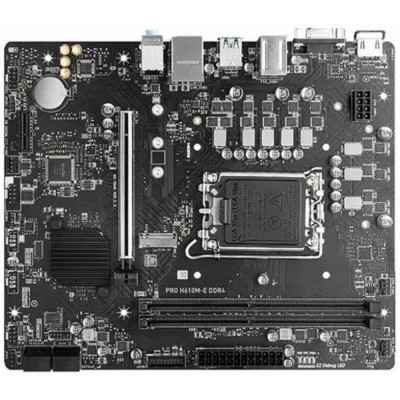 Материнская плата MSI PRO H610M-E DDR4 H610, LGA1700, 2 DDR4, 1 PCI-Ex16, 1 PCI-Ex1, 1 M.2, 4 SATA3.0, 4 USB3.2Gen1, 8 USB 2.0 Материнская плата MSI PRO H610M-E DDR4 H610, LGA1700, 2 DDR4, 1 PCI-Ex16, 1 PCI-Ex1, 1 M.2, 4 SATA3.0, 4 USB3.2Gen1, 8 USB 2.0