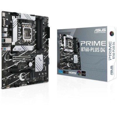 Материнская плата ASUS PRIME B760-PLUS D4 (Socket 1700, ATX, 4xDDR4(128GB),VGA/DP/HDMI, 1xPCIe 5.0x16/1xPCIe 4.0x16/2xPCIe 3.0, 1xLAN (2.5GbE), 4xSATA 6Gb/s, 3xM.2, 1xM.2 E key, 1xType-C, 3xUSB 3.2, 2xUSB 2.0) Материнская плата ASUS PRIME B760-PLUS D4 (Socket 1700, ATX, 4xDDR4(128GB),VGA/DP/HDMI, 1xPCIe 5.0x16/1xPCIe 4.0x16/2xPCIe 3.0, 1xLAN (2.5GbE), 4xSATA 6Gb/s, 3xM.2, 1xM.2 E key, 1xType-C, 3xUSB 3.2, 2xUSB 2.0)