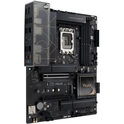 Материнская плата ASUS PROART B760-CREATOR D4 (Socket 1700, ATX, 4xDDR4(128GB), DP/HDMI, 1xPCIe 5.0x16/1xPCIe 4.0x16/1xPCIe 3.0, 1xLAN+1xLAN (2.5GbE), 4xSATA 6Gb/s, 3xM.2, 1xM.2 E key, 1xType-C, 4xUSB 3.2, 4xUSB 2.0) Материнская плата ASUS PROART B760-CREATOR D4 (Socket 1700, ATX, 4xDDR4(128GB), DP/HDMI, 1xPCIe 5.0x16/1xPCIe 4.0x16/1xPCIe 3.0, 1xLAN+1xLAN (2.5GbE), 4xSATA 6Gb/s, 3xM.2, 1xM.2 E key, 1xType-C, 4xUSB 3.2, 4xUSB 2.0)