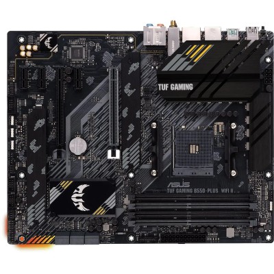 Материнская плата ASUS TUF GAMING B550-PLUS WIFI II (Socket AM4, ATX, 4xDDR4(128GB), DP/HDMI, 1xPCIe 4.0x16/1xPCIe 3.0x16/3xPCIe 3.0, 1xLAN (2.5GbE), Wi-Fi, BT, 6xSATA 6Gb/s, 2xM.2, 1xType-C 5xUSB 3.2, 2xUSB 2.0) Материнская плата ASUS TUF GAMING B550-PLUS WIFI II (Socket AM4, ATX, 4xDDR4(128GB), DP/HDMI, 1xPCIe 4.0x16/1xPCIe 3.0x16/3xPCIe 3.0, 1xLAN (2.5GbE), Wi-Fi, BT, 6xSATA 6Gb/s, 2xM.2, 1xType-C 5xUSB 3.2, 2xUSB 2.0)