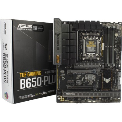 Материнская плата ASUS TUF GAMING B650-PLUS (Socket AM5, ATX, 4xDDR5(128GB), DP/HDMI 2.1, 2xPCIe 4.0x16/2xPCIe 4.0, 1xLAN (2.5GbE), 4xSATA 6Gb/s, 3xM.2, 1xType-C, 3xUSB 3.2, 4xUSB 2.0 Материнская плата ASUS TUF GAMING B650-PLUS (Socket AM5, ATX, 4xDDR5(128GB), DP/HDMI 2.1, 2xPCIe 4.0x16/2xPCIe 4.0, 1xLAN (2.5GbE), 4xSATA 6Gb/s, 3xM.2, 1xType-C, 3xUSB 3.2, 4xUSB 2.0