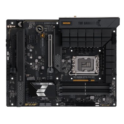 Материнская плата ASUS TUF GAMING H770-PRO WIFI (Socket 1700,ATX,4xDDR5(128GB), DP/HDMI, 1xPCIe 5.0x16/1xPCIe 4.0x16/2xPCIe 4.0, 1xLAN (2.5GbE), Wi-Fi, BT, 4xSATA 6Gb/s, 4xM.2, 1xType-C, 6xUSB 3.2) Материнская плата ASUS TUF GAMING H770-PRO WIFI (Socket 1700,ATX,4xDDR5(128GB), DP/HDMI, 1xPCIe 5.0x16/1xPCIe 4.0x16/2xPCIe 4.0, 1xLAN (2.5GbE), Wi-Fi, BT, 4xSATA 6Gb/s, 4xM.2, 1xType-C, 6xUSB 3.2)