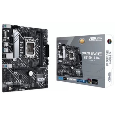 Материнская плата ASUS PRIME H610M-A D4-CSM (Socket 1700, mATX, 2xDDR4(64GB), VGA/DP/HDMI 2.1, 1xPCIe 4.0x16/1xPCIe 3.0, 1xLAN, 4xSATA 6Gb/s, 2xM.2, 1xM.2 E key, 2xUSB 3.2, 4xUSB 2.0, 2xPS/2) Материнская плата ASUS PRIME H610M-A D4-CSM (Socket 1700, mATX, 2xDDR4(64GB), VGA/DP/HDMI 2.1, 1xPCIe 4.0x16/1xPCIe 3.0, 1xLAN, 4xSATA 6Gb/s, 2xM.2, 1xM.2 E key, 2xUSB 3.2, 4xUSB 2.0, 2xPS/2)