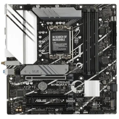 Материнская плата ASUS PRIME B760M-A WIFI (Socket 1700, mATX, 4xDDR5(128GB), 2xHDMI 2.1/DP, 3xPCIe 4.0x16, 1xLAN (2.5GbE), Wi-Fi, BT, 4xSATA 6Gb/s, 2xM.2, 2xUSB 3.2, 4xUSB 2.0, 1xPS/2) Материнская плата ASUS PRIME B760M-A WIFI (Socket 1700, mATX, 4xDDR5(128GB), 2xHDMI 2.1/DP, 3xPCIe 4.0x16, 1xLAN (2.5GbE), Wi-Fi, BT, 4xSATA 6Gb/s, 2xM.2, 2xUSB 3.2, 4xUSB 2.0, 1xPS/2)