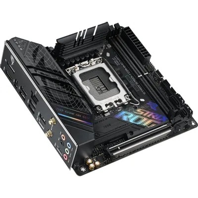 Материнская плата ASUS ROG STRIX B760-I GAMING WIFI (Socket 1700, mini ITX, 2xDDR5(96GB), DP/HDMI, 1xPCIe 5.0x16, 1xLAN (2.5GbE), Wi-Fi, 4xSATA 6Gb/s, 2xM.2, 2xType-C, 3xUSB 3.2, 3xUSB 2.0) Материнская плата ASUS ROG STRIX B760-I GAMING WIFI (Socket 1700, mini ITX, 2xDDR5(96GB), DP/HDMI, 1xPCIe 5.0x16, 1xLAN (2.5GbE), Wi-Fi, 4xSATA 6Gb/s, 2xM.2, 2xType-C, 3xUSB 3.2, 3xUSB 2.0)