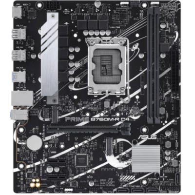 Материнская плата ASUS PRIME B760M-R D4 (Socket 1700, mATX, 2xDDR4(64GB), HDMI 2.1, 1xPCIe 4.0x16/2xPCIe 4.0 x1 , 1xLAN (2.5GbE), 4xSATA 6Gb/s, 2xM.2, 4xUSB 3.2, 4xUSB 2.0) Материнская плата ASUS PRIME B760M-R D4 (Socket 1700, mATX, 2xDDR4(64GB), HDMI 2.1, 1xPCIe 4.0x16/2xPCIe 4.0 x1 , 1xLAN (2.5GbE), 4xSATA 6Gb/s, 2xM.2, 4xUSB 3.2, 4xUSB 2.0)