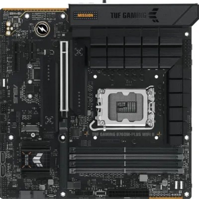 Материнская плата ASUS TUF GAMING B760M-PLUS WIFI II (Socket 1700, mATX, 4xDDR5(192GB),DP/HDMI, 1xPCIe 5.0x16/1xPCIe 4.0x4/1xPCIe 3.0, 1xLAN (2.5GbE), Wi-Fi, BT,4xSATA 6Gb/s, 3xM.2, 1xType-C, 3xUSB 3.2, 4xUSB 2.0) Материнская плата ASUS TUF GAMING B760M-PLUS WIFI II (Socket 1700, mATX, 4xDDR5(192GB),DP/HDMI, 1xPCIe 5.0x16/1xPCIe 4.0x4/1xPCIe 3.0, 1xLAN (2.5GbE), Wi-Fi, BT,4xSATA 6Gb/s, 3xM.2, 1xType-C, 3xUSB 3.2, 4xUSB 2.0)