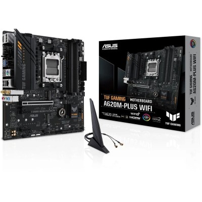 Материнская плата ASUS TUF GAMING A620M-PLUS WIFI (Socket AM5, mATX, 4xDDR5(128GB), 2xDP/HDMI 2.1, 1xPCIe 4.0x16/2xPCIe 3.0, 1xLAN (2.5GbE), Wi-Fi, BT, 4xSATA 6Gb/s, 2xM.2, 2xUSB 3.2, 4xUSB 2.0, 1xPS/2) Материнская плата ASUS TUF GAMING A620M-PLUS WIFI (Socket AM5, mATX, 4xDDR5(128GB), 2xDP/HDMI 2.1, 1xPCIe 4.0x16/2xPCIe 3.0, 1xLAN (2.5GbE), Wi-Fi, BT, 4xSATA 6Gb/s, 2xM.2, 2xUSB 3.2, 4xUSB 2.0, 1xPS/2)