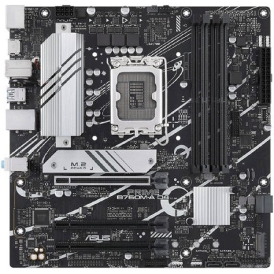 Материнская плата ASUS PRIME B760M-A D4-CSM (Socket 1700, mATX, 4xDDR4(128GB), DP/2xHDMI, 3xPCIe 4.0x16, 1xLAN (2.5GbE), 4xSATA 6Gb/s, 2xM.2, 2xUSB 3.2, 4xUSB 2.0, 1xPS/2, mATX) Материнская плата ASUS PRIME B760M-A D4-CSM (Socket 1700, mATX, 4xDDR4(128GB), DP/2xHDMI, 3xPCIe 4.0x16, 1xLAN (2.5GbE), 4xSATA 6Gb/s, 2xM.2, 2xUSB 3.2, 4xUSB 2.0, 1xPS/2, mATX)