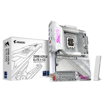 Материнская плата Gigabyte Z890 AORUS ELITE X ICE Socket 1851, Intel®Z890, 4xDDR5-6400, 3xPCI-Ex16, 4xSATA3 Материнская плата Gigabyte Z890 AORUS ELITE X ICE Socket 1851, Intel®Z890, 4xDDR5-6400, 3xPCI-Ex16, 4xSATA3