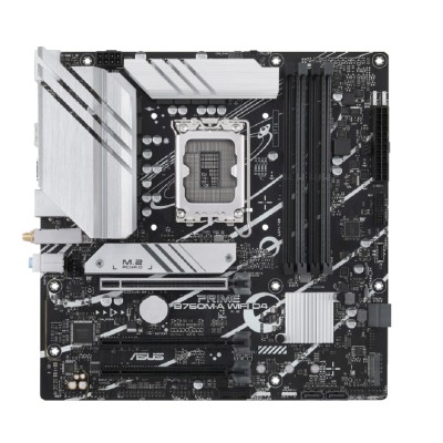 Материнская плата ASUS PRIME B760M-A WIFI D4 (Socket 1700, mATX, 4xDDR4(128GB), DP/2xHDMI 2.1, 3xPCIe 4.0x16, 1xLAN (2.5GbE), Wi-Fi, BT, 4xSATA 6Gb/s, 2xM.2, 2xUSB 3.2, 4xUSB 2.0, 1xPS/2) Материнская плата ASUS PRIME B760M-A WIFI D4 (Socket 1700, mATX, 4xDDR4(128GB), DP/2xHDMI 2.1, 3xPCIe 4.0x16, 1xLAN (2.5GbE), Wi-Fi, BT, 4xSATA 6Gb/s, 2xM.2, 2xUSB 3.2, 4xUSB 2.0, 1xPS/2)
