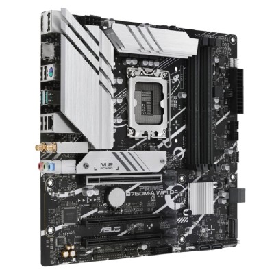 Материнская плата ASUS PRIME B760M-A WIFI D4 (Socket 1700, mATX, 4xDDR4(128GB), DP/2xHDMI 2.1, 3xPCIe 4.0x16, 1xLAN (2.5GbE), Wi-Fi, BT, 4xSATA 6Gb/s, 2xM.2, 2xUSB 3.2, 4xUSB 2.0, 1xPS/2) Материнская плата ASUS PRIME B760M-A WIFI D4 (Socket 1700, mATX, 4xDDR4(128GB), DP/2xHDMI 2.1, 3xPCIe 4.0x16, 1xLAN (2.5GbE), Wi-Fi, BT, 4xSATA 6Gb/s, 2xM.2, 2xUSB 3.2, 4xUSB 2.0, 1xPS/2)
