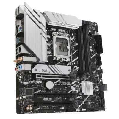 Материнская плата ASUS PRIME B760M-A WIFI D4 (Socket 1700, mATX, 4xDDR4(128GB), DP/2xHDMI 2.1, 3xPCIe 4.0x16, 1xLAN (2.5GbE), Wi-Fi, BT, 4xSATA 6Gb/s, 2xM.2, 2xUSB 3.2, 4xUSB 2.0, 1xPS/2) Материнская плата ASUS PRIME B760M-A WIFI D4 (Socket 1700, mATX, 4xDDR4(128GB), DP/2xHDMI 2.1, 3xPCIe 4.0x16, 1xLAN (2.5GbE), Wi-Fi, BT, 4xSATA 6Gb/s, 2xM.2, 2xUSB 3.2, 4xUSB 2.0, 1xPS/2)