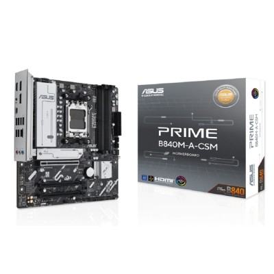 Материнская плата ASUS PRIME B840M-A-CSM (Socket AM5, mATX, 4xDDR5(192GB), 2*DP/HDMI, 4xPCIe 4.0x16, 4xSATA 6Gb/s, 3xM.2, 2,5xLAN, 1xType-С, 2xUSB 3.2, 4xUSB 2.0) Материнская плата ASUS PRIME B840M-A-CSM (Socket AM5, mATX, 4xDDR5(192GB), 2*DP/HDMI, 4xPCIe 4.0x16, 4xSATA 6Gb/s, 3xM.2, 2,5xLAN, 1xType-С, 2xUSB 3.2, 4xUSB 2.0)