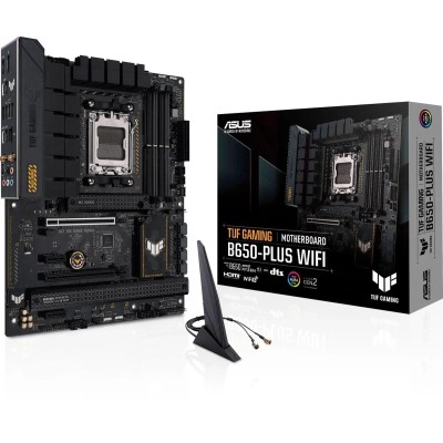 Материнская плата ASUS TUF GAMING B650-PLUS WIFI (Socket AM5, ATX, 4xDDR5(128GB), DP/HDMI, 2xPCIe 4.0x16/2xPCIe 4.0, 1xLAN (2.5GbE), 2x Wi-Fi 6, BT 5.2, 4xSATA 6Gb/s, 3xM.2, 1xType-C, 3xUSB 3.2, 4xUSB 2.0, ATX) Материнская плата ASUS TUF GAMING B650-PLUS WIFI (Socket AM5, ATX, 4xDDR5(128GB), DP/HDMI, 2xPCIe 4.0x16/2xPCIe 4.0, 1xLAN (2.5GbE), 2x Wi-Fi 6, BT 5.2, 4xSATA 6Gb/s, 3xM.2, 1xType-C, 3xUSB 3.2, 4xUSB 2.0, ATX)