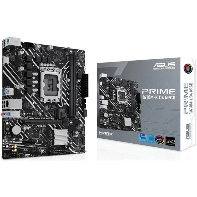 Материнская плата ASUS PRIME H610M-K D4 ARGB (Socket 1700, mATX, 2xDDR4(64GB), HDMI 2.1, 1xPCIe 4.0x16/1xPCIe 3.0/1xLAN, 4xSATA 6Gb/s, 1xM.2, 2xUSB 3.2, 4xUSB 2.0, 1xPS/2) Материнская плата ASUS PRIME H610M-K D4 ARGB (Socket 1700, mATX, 2xDDR4(64GB), HDMI 2.1, 1xPCIe 4.0x16/1xPCIe 3.0/1xLAN, 4xSATA 6Gb/s, 1xM.2, 2xUSB 3.2, 4xUSB 2.0, 1xPS/2)