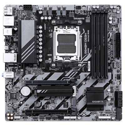 Материнская плата Gigabyte B840M DS3H Socket AM5, AMD B840, 4xDDR5-5200, HDMI+DP+DP, 2xPCI-Ex16, 4xSATA3(RAID 0/1/10), 2xM.2, 8 Ch Audio, 1x2,5GLan, (4+4)xUSB2.0, (2+2)xUSB3.2, (1+1)xUSB Type-C™, 1xPS/2, mATX RTL Материнская плата Gigabyte B840M DS3H Socket AM5, AMD B840, 4xDDR5-5200, HDMI+DP+DP, 2xPCI-Ex16, 4xSATA3(RAID 0/1/10), 2xM.2, 8 Ch Audio, 1x2,5GLan, (4+4)xUSB2.0, (2+2)xUSB3.2, (1+1)xUSB Type-C™, 1xPS/2, mATX RTL