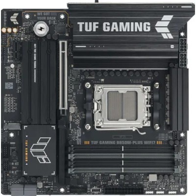 Материнская плата ASUS TUF GAMING B850M-PLUS WIFI7 (Socket AM5, mATX, 4xDDR5(256GB), DP/HDMI, 1xPCIe 5.0x16/1xPCIe 4.0x16/1xPCIe 4.0x1, 1xLAN (2.5GbE), Wi-Fi, BT, 4xSATA 6Gb/s, 3xM.2, 1xType-C, 7xUSB 3.2, 4xUSB 2.0) Материнская плата ASUS TUF GAMING B850M-PLUS WIFI7 (Socket AM5, mATX, 4xDDR5(256GB), DP/HDMI, 1xPCIe 5.0x16/1xPCIe 4.0x16/1xPCIe 4.0x1, 1xLAN (2.5GbE), Wi-Fi, BT, 4xSATA 6Gb/s, 3xM.2, 1xType-C, 7xUSB 3.2, 4xUSB 2.0)