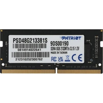 Модуль памяти Patriot DDR4 SODIMM 8GB PSD48G213381S (PC4-17000, 2133MHz, 1.2V) Модуль памяти Patriot DDR4 SODIMM 8GB PSD48G213381S (PC4-17000, 2133MHz, 1.2V)