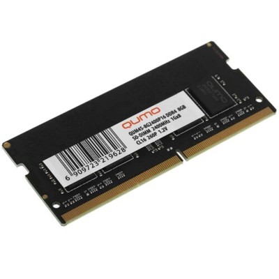 Модуль памяти QUMO DDR4 SODIMM 8GB QUM4S-8G2400P16 PC4-19200, 2400MHz OEM/RTL Модуль памяти QUMO DDR4 SODIMM 8GB QUM4S-8G2400P16 PC4-19200, 2400MHz OEM/RTL