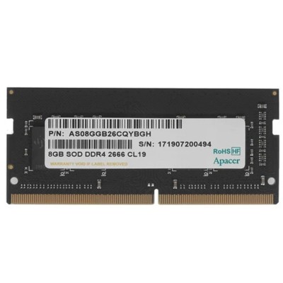 Модуль памяти Apacer DDR4 SODIMM 8GB ES.08G2V.GNH PC4-21300, 2666MHz Модуль памяти Apacer DDR4 SODIMM 8GB ES.08G2V.GNH PC4-21300, 2666MHz