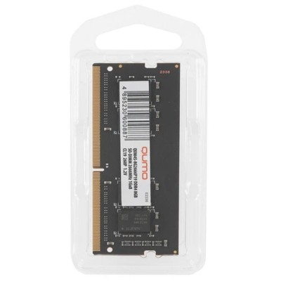 Модуль памяти QUMO DDR4 SODIMM 8GB QUM4S-8G2666P19 PC4-21300, 2666MHz OEM/RTL Модуль памяти QUMO DDR4 SODIMM 8GB QUM4S-8G2666P19 PC4-21300, 2666MHz OEM/RTL