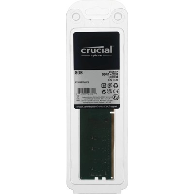 Модуль памяти Crucial DDR4 DIMM 8GB CT8G4DFRA32A PC4-25600, 3200MHz OEM/RTL Модуль памяти Crucial DDR4 DIMM 8GB CT8G4DFRA32A PC4-25600, 3200MHz OEM/RTL