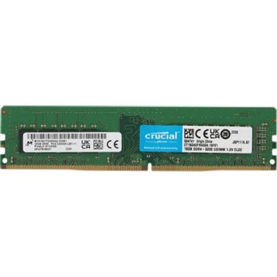 Модуль памяти Crucial DDR4 DIMM 16GB CT16G4DFRA32A PC4-25600, 3200MHz Модуль памяти Crucial DDR4 DIMM 16GB CT16G4DFRA32A PC4-25600, 3200MHz