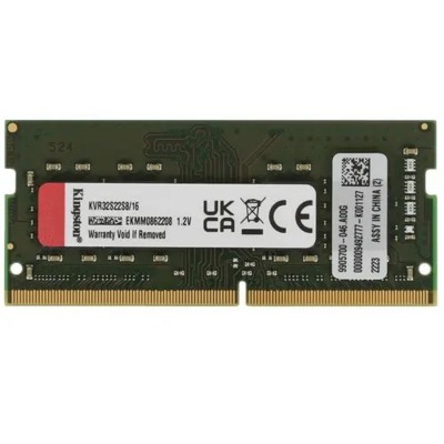 Модуль памяти Kingston DDR4 SODIMM 16GB KVR32S22S8/16 PC4-25600, 3200MHz, CL22 Модуль памяти Kingston DDR4 SODIMM 16GB KVR32S22S8/16 PC4-25600, 3200MHz, CL22