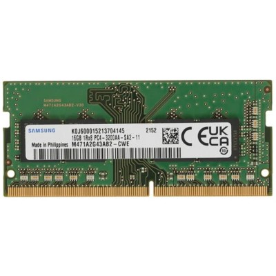 Модуль памяти Samsung DDR4 16GB UNB SODIMM 3200 1Rx8, 1.2V M471A2G43AB2-CWE Модуль памяти Samsung DDR4 16GB UNB SODIMM 3200 1Rx8, 1.2V M471A2G43AB2-CWE