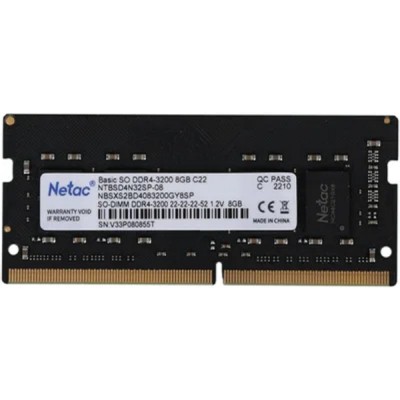 Модуль памяти Netac SO-DIMM DDR4 8GB PC25600 3200MHz CL22 1.2V (NTBSD4N32SP-08) Модуль памяти Netac SO-DIMM DDR4 8GB PC25600 3200MHz CL22 1.2V (NTBSD4N32SP-08)