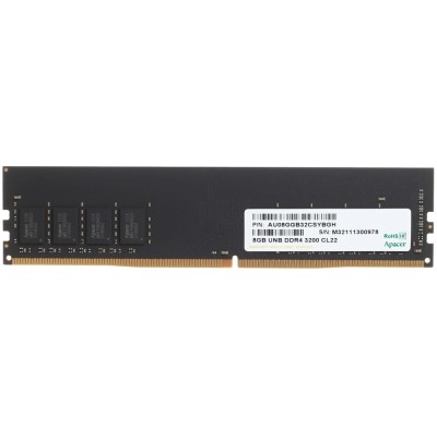 Модуль памяти Apacer DDR4 DIMM 8GB EL.08G21.GSH PC4-25600, 3200MHz (AU08GGB32CSYBGH) RTL/OEM Модуль памяти Apacer DDR4 DIMM 8GB EL.08G21.GSH PC4-25600, 3200MHz (AU08GGB32CSYBGH) RTL/OEM