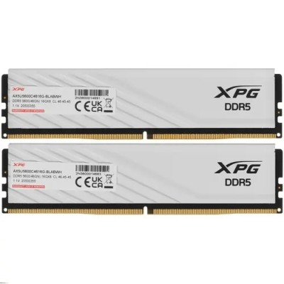 Модуль памяти A-data DDR5 DIMM 32GB XPG LANCER Blade DDR5-5600 AX5U5600C4616G-DTLABWH, CL46, 1.1V K2*16GB WHITE Модуль памяти A-data DDR5 DIMM 32GB XPG LANCER Blade DDR5-5600 AX5U5600C4616G-DTLABWH, CL46, 1.1V K2*16GB WHITE