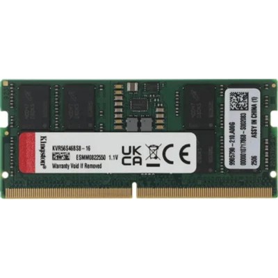 Модуль памяти Kingston 16GB 5600MT/s DDR5 Non-ECC CL46 SODIMM 1Rx8 KVR56S46BS8-16 Модуль памяти Kingston 16GB 5600MT/s DDR5 Non-ECC CL46 SODIMM 1Rx8 KVR56S46BS8-16