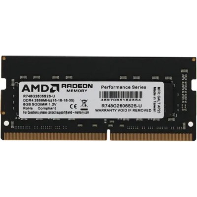 Модуль памяти AMD SO-DIMM DDR4 8Gb PC21300 2666MHz CL16 AMD 1.2V OEM (R748G2606S2S-U) Модуль памяти AMD SO-DIMM DDR4 8Gb PC21300 2666MHz CL16 AMD 1.2V OEM (R748G2606S2S-U)