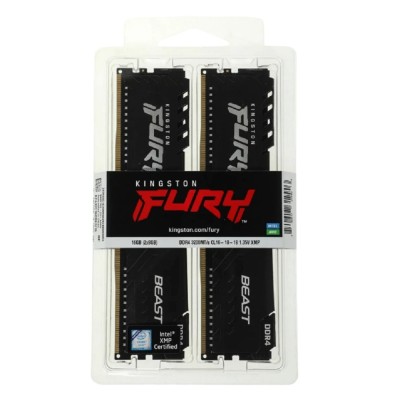 Модуль памяти Kingston DDR4 DIMM 16GB Kit 2x8Gb KF432C16BBK2/16WP PC4-25600, 3200MHz, CL16 Модуль памяти Kingston DDR4 DIMM 16GB Kit 2x8Gb KF432C16BBK2/16WP PC4-25600, 3200MHz, CL16