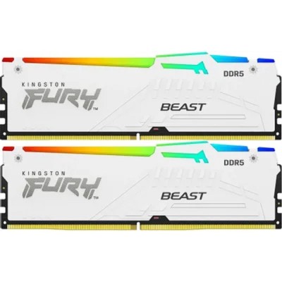 Модуль памяти Kingston DDR5 DIMM 32GB 5600MT/s CL36 (Kit of 2) FURY Beast White RGB EXPO Модуль памяти Kingston DDR5 DIMM 32GB 5600MT/s CL36 (Kit of 2) FURY Beast White RGB EXPO
