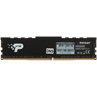 Модуль памяти Patriot DDR4 8GB 3200MHz Patriot PSP48G3200H1 Signature Premium RTL PC4-25600 CL22 DIMM 288-pin 1.2В single rank с радиатором Ret Модуль памяти Patriot DDR4 8GB 3200MHz Patriot PSP48G3200H1 Signature Premium RTL PC4-25600 CL22 DIMM 288-pin 1.2В single rank с радиатором Ret