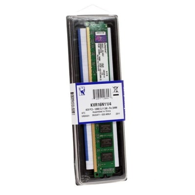 Модуль памяти Kingston DDR3 DIMM 4GB (PC3-12800) 1600MHz KVR16N11/4 16 chips Модуль памяти Kingston DDR3 DIMM 4GB (PC3-12800) 1600MHz KVR16N11/4 16 chips