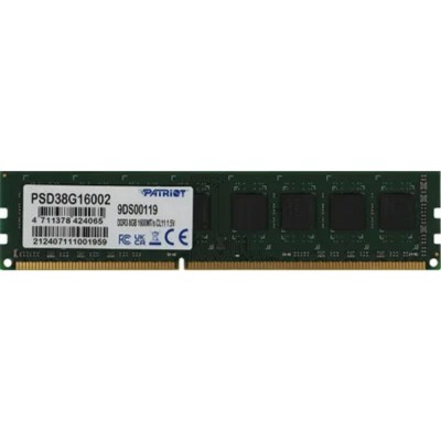 Модуль памяти Patriot DDR3 DIMM 8GB (PC3-12800) 1600MHz PSD38G16002 Модуль памяти Patriot DDR3 DIMM 8GB (PC3-12800) 1600MHz PSD38G16002